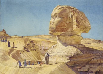 Le Grand Sphinx aux pyramides de Gizeh, 1854